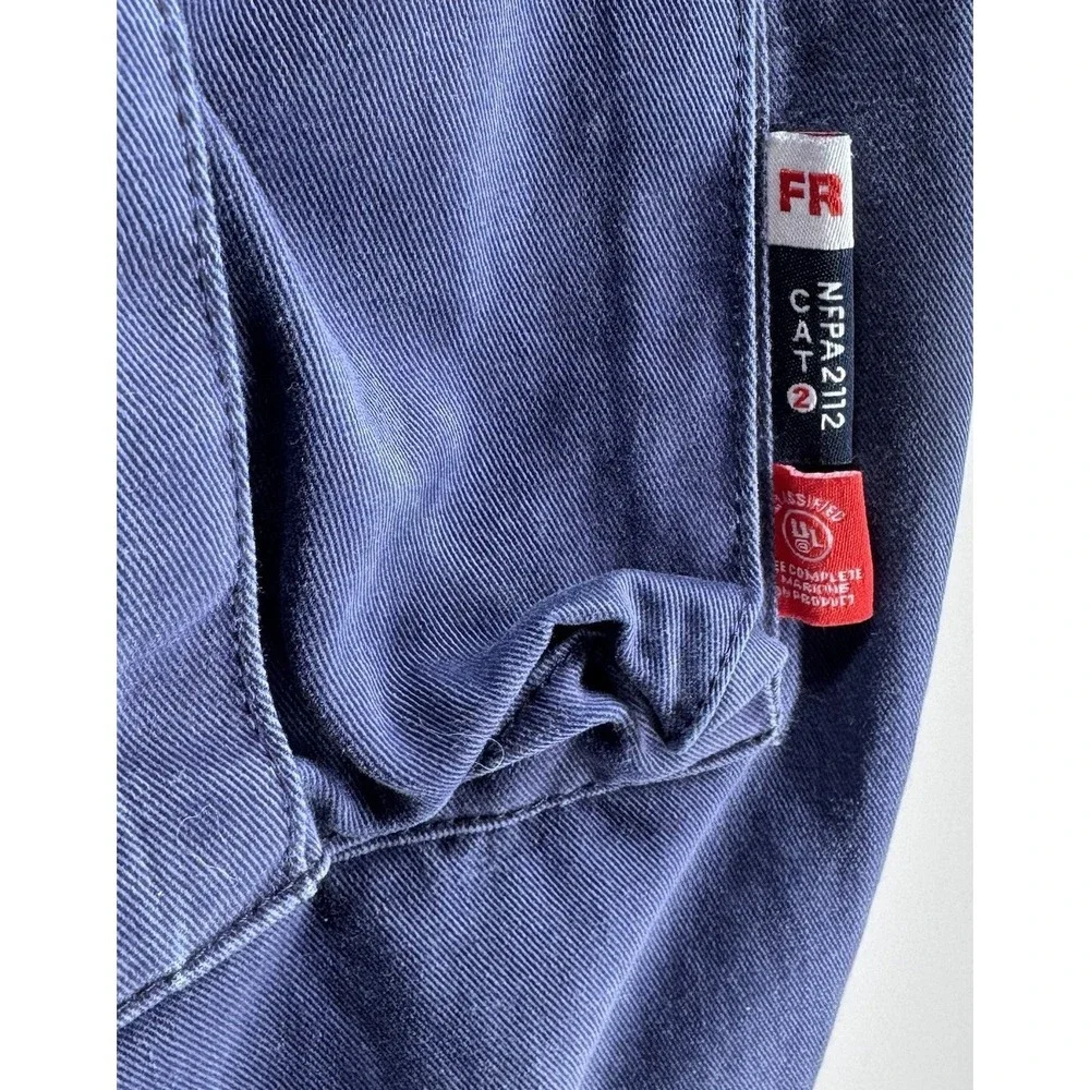 Bocomal FR Cargo Work Pants 36X32 Flame Resistant Hi Vis Reflective Utility Navy